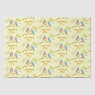 Papel de seda azul claro amarillo pálido