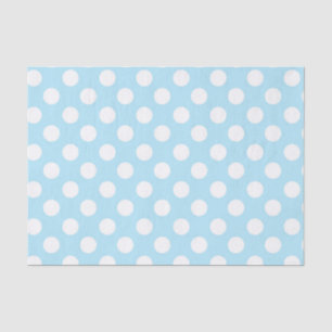 Papel De Seda Azul claro bebé y lunares blancos