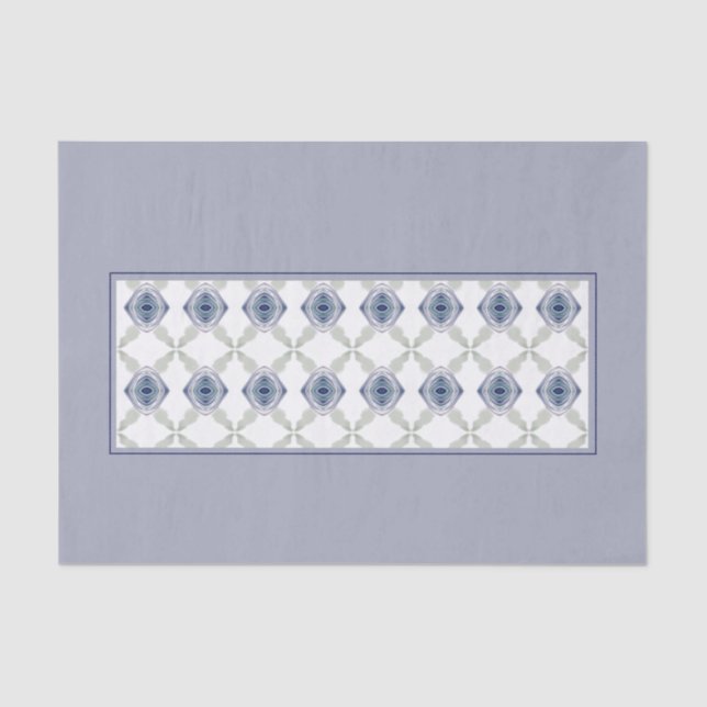 Papel De Seda Azul claro con flores (Anverso)