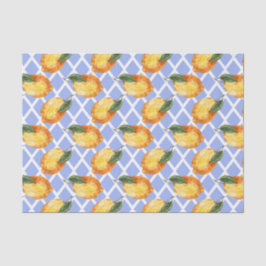 Papel De Seda Azul Claro con Limones