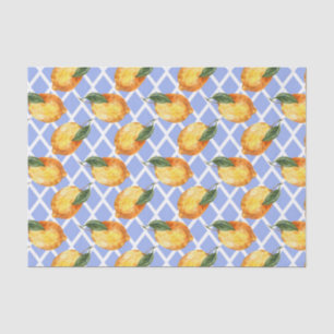 Papel De Seda Azul Claro con Limones