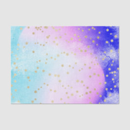 Papel De Seda Azul claro, rosa, color de agua morado y estrellas