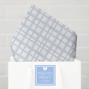 Papel De Seda Azul claro y blanco trenzado