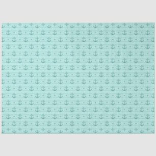 Papel De Seda Azul Claro y Dorado Diseño de la Serie Náutica 6