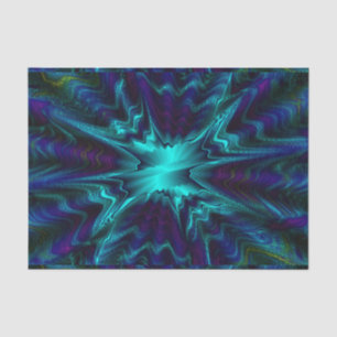 Papel De Seda Azul Cobalto Fractal