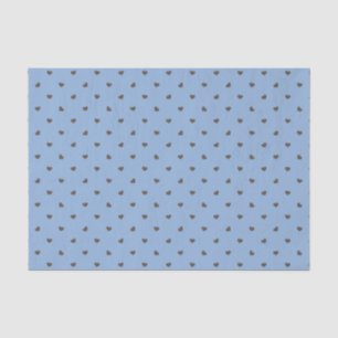 PAPEL DE SEDA AZUL CON CORAZONES MARRONES CHOCOLATES