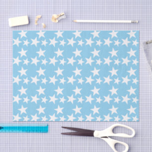 Papel De Seda Azul con estrellas blancas