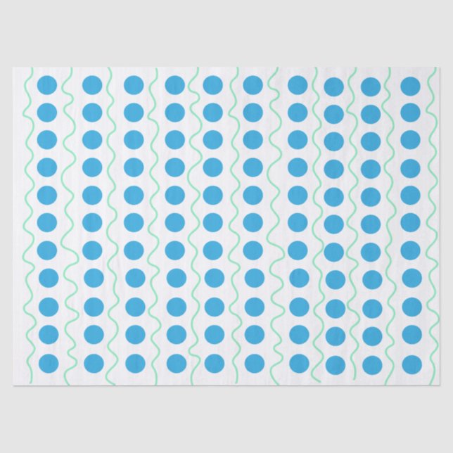 Papel de seda azul con lunares locos (Anverso)