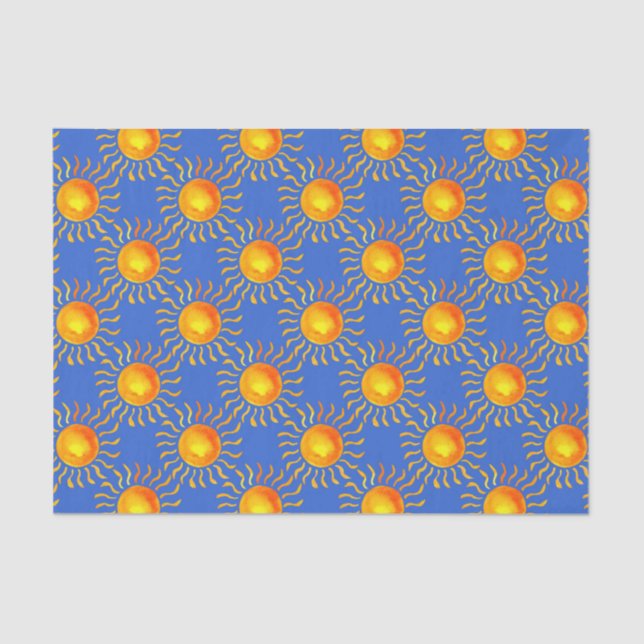 Papel De Seda Azul con sol (Anverso)