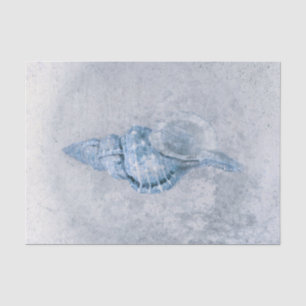 Papel De Seda Azul concha marina vintage textura de playa de océ