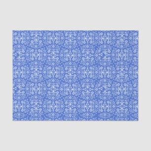 Papel de seda azul damasco abstracto