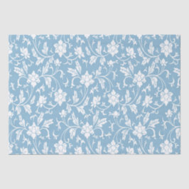 Papel De Seda Azul de diseño floral chino clásico