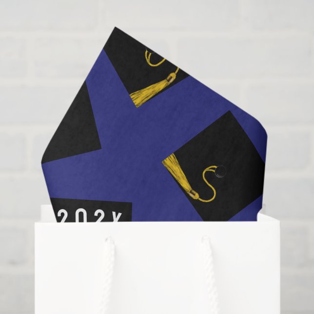 Papel de seda azul de graduación (Bolsa de regalo)