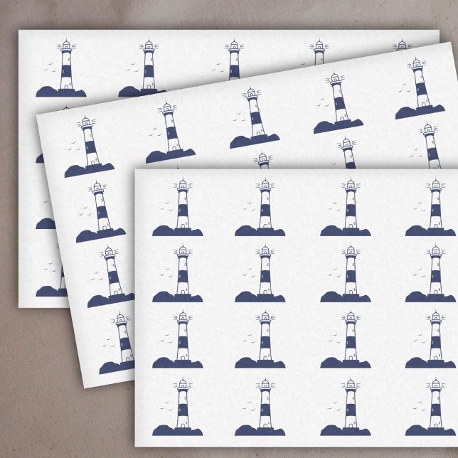 Papel De Seda Azul de la Marina de Faro (Lighthouse Navy Blue Tissue Paper)