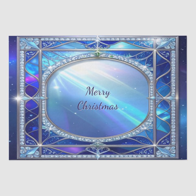 Papel de seda azul decorativo (Anverso)
