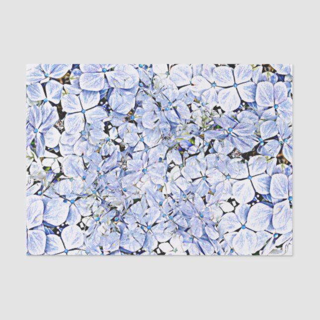 Papel De Seda Azul del Hydrangea (Anverso)