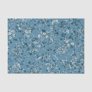 Papel De Seda Azul Ditsy Pastel Boho Años 70 Floral Vintage