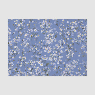 Papel De Seda Azul Ditsy Pastel Boho Años 70 Floral Vintage