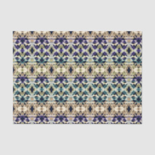 Papel De Seda Azul étnico, ikat beige
