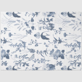 Papel De Seda Azul Flor Floral Pradera Vertical Decoración