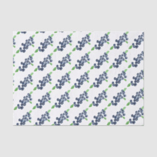 Papel De Seda Azul fruta acuarela Comida Berries Patrón