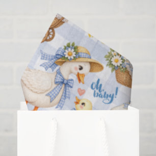 Papel De Seda Azul Gingham Little Duckling Oh Baby