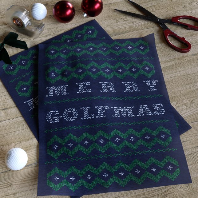 Papel de seda azul Golf Navidad Feliz Golfmas (Merry Golfmas Tissue Paper perfect for your golf related gifts)