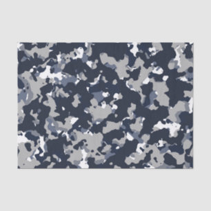 Papel De Seda Azul Gris Blanco Patrón de Camuflaje Camuflaje Fie