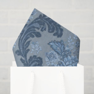 Papel De Seda Azul Humeante Pizarra Suave Polvo Azul Elegante Da