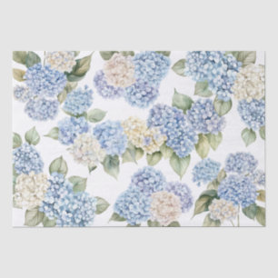 Papel De Seda Azul Hydrengea Acuarela Floral Nupcial