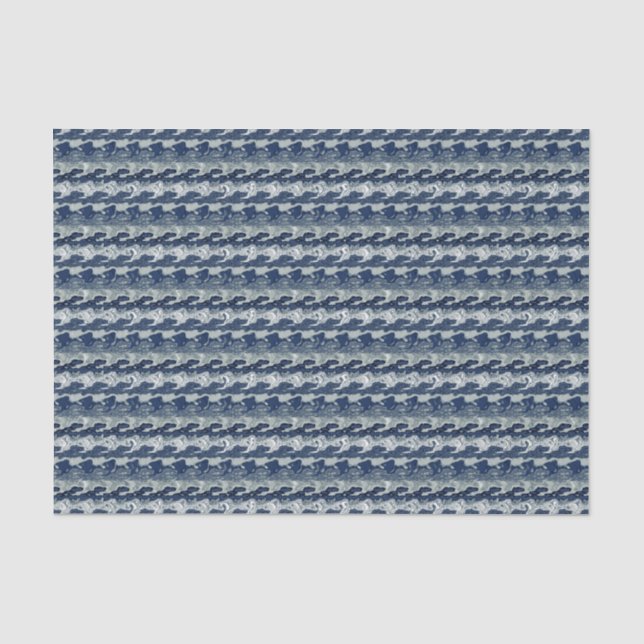 Papel De Seda Azul Marino Patrón Abstracto (Anverso)