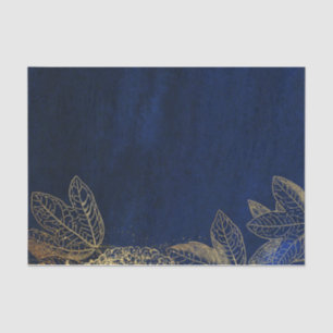 Papel De Seda Azul Marino y Dorado
