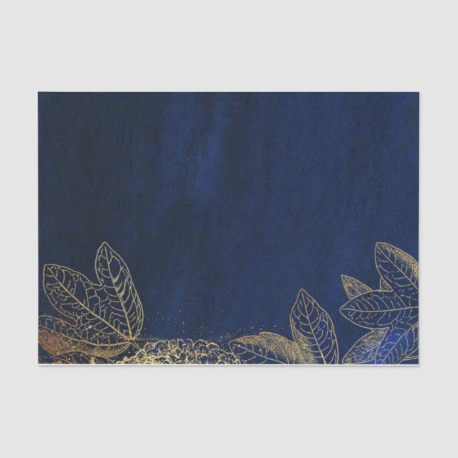 Papel De Seda Azul Marino y Dorado (Anverso)