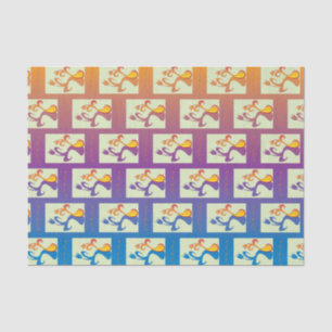 Papel De Seda Azul moderno, morado, naranja Tulip Parple Floral