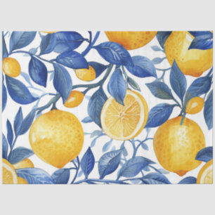 Papel De Seda Azul negrita Italia Positano Lemon