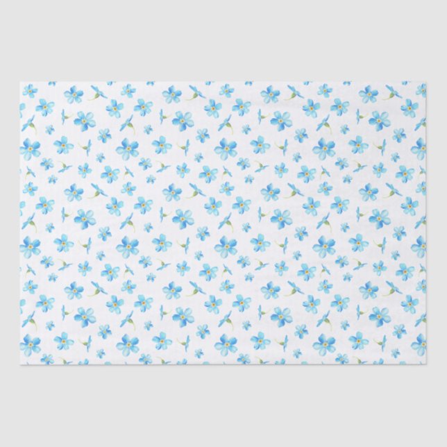 Papel De Seda Azul Olvídenme no un patrón fluido (Anverso)