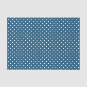 Papel De Seda Azul oscuro con puntos de Polka blanco