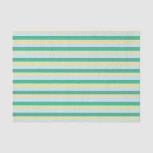 Papel De Seda Azul pálido, rayas Aqua Green y Beiges