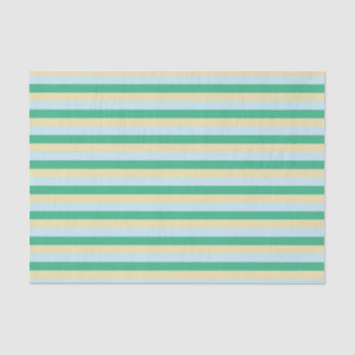 Papel De Seda Azul pálido, rayas Aqua Green y Beiges