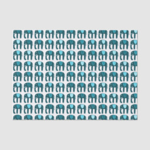 Papel De Seda Azul patrón elefante