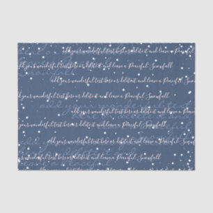 Papel De Seda Azul   Personalizado Guión Texto Navidades elegant