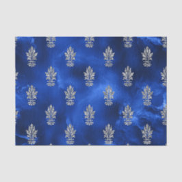 Papel De Seda Azul real y plata