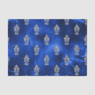 Papel De Seda Azul real y plata