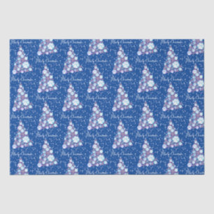 Papel De Seda Azul rosa y azul de árbol de navidad azul
