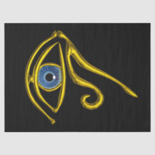 Papel De Seda AZUL TALISMAN HORUS OJO Negro Egipto