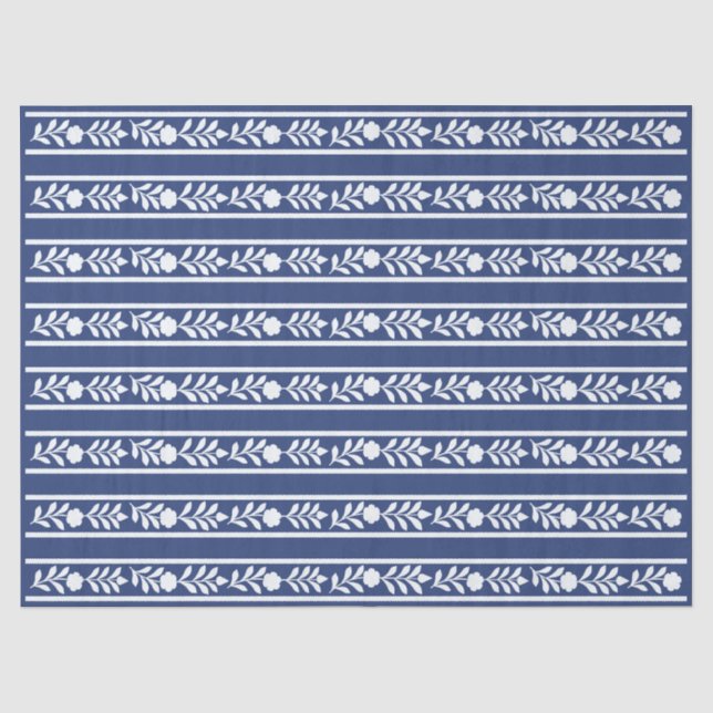 Papel De Seda Azul Tinta 2 Decoupage de incrustación de hueso fl (Anverso)