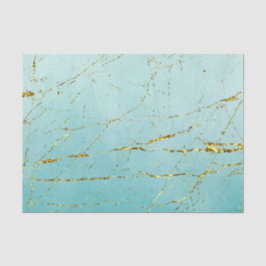 Papel De Seda Azul verde con oro