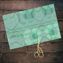 Papel De Seda Azul Verde Pop Art Nouveau Resumen Collage floral