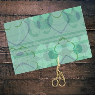 Papel De Seda Azul Verde Pop Art Nouveau Resumen Collage floral
