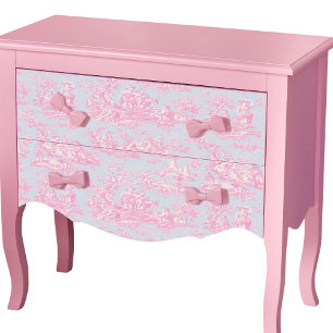 Papel De Seda Azul Vintage Rosa Flor de Toile De Jouy Francés